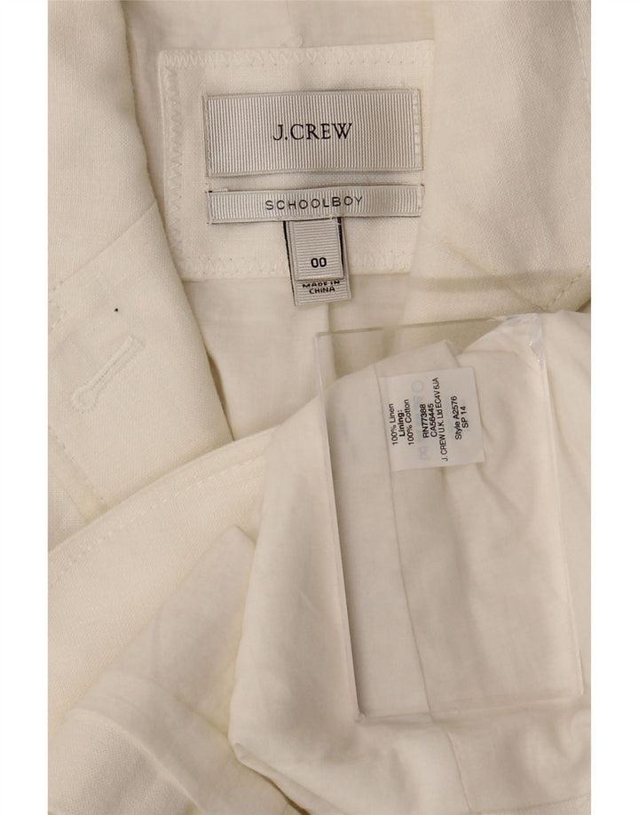 J. Crew Dame 2-knaps blazerjakke US 00 2XS Hvidt hør
