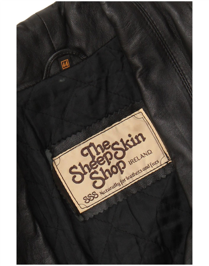 Vintage læderfrakke til kvinder EU 44 XL sort læder