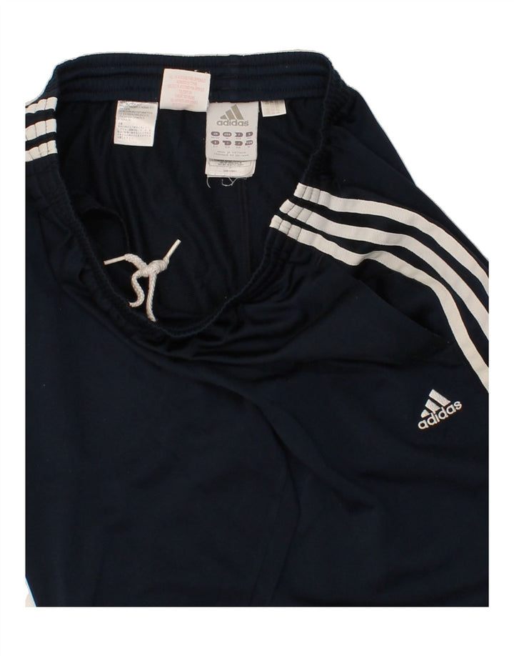 ADIDAS Boys Tracksuit Trousers 11-12 Years Navy Blue Colourblock Polyester Vintage Adidas and Second-Hand Adidas from Messina Hembry 