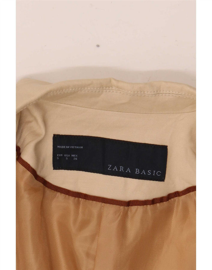 Zara Dame 2 Button Blazer Jacket UK 10 Small Beige