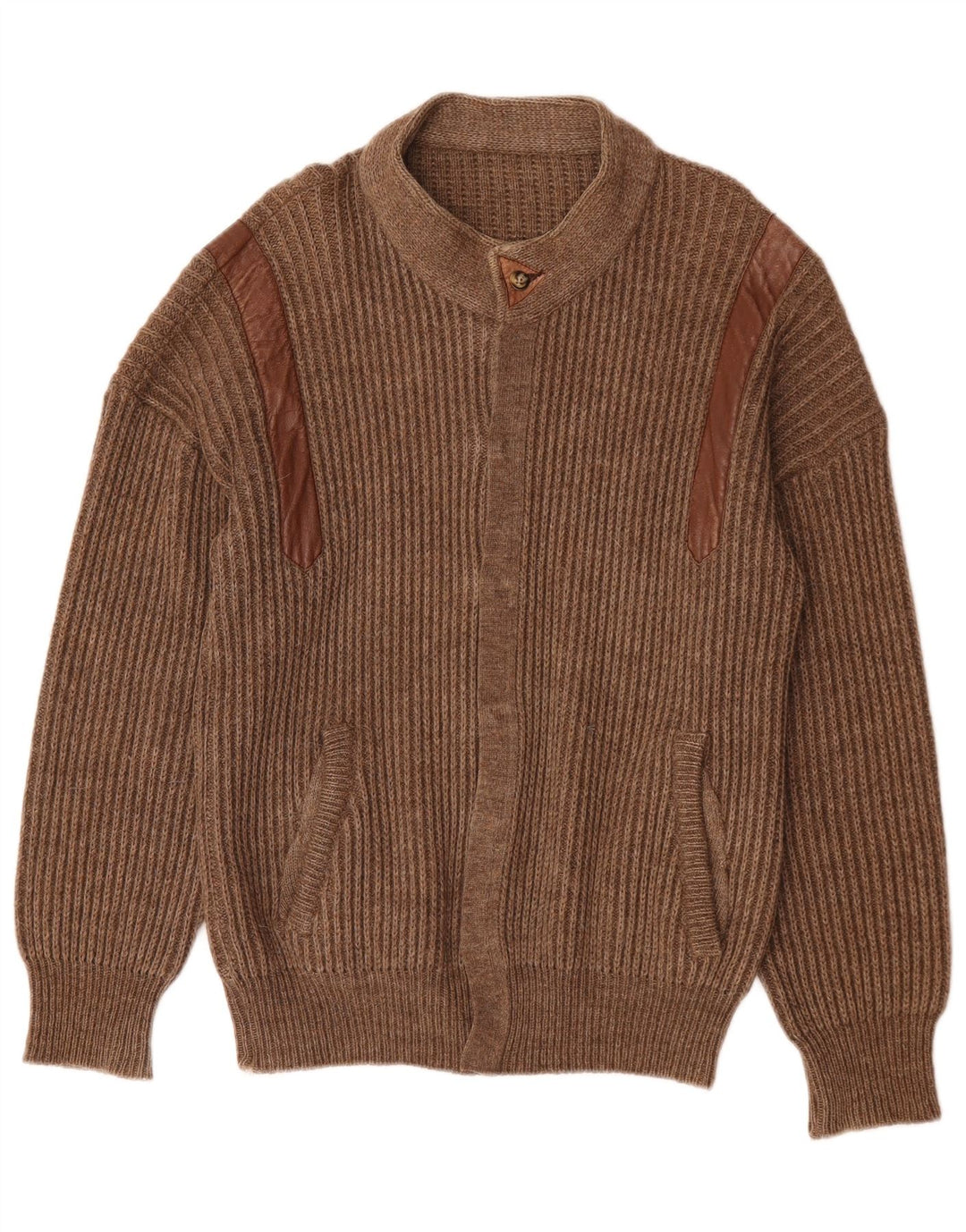 Vintage herre cardigan sweater stor brun