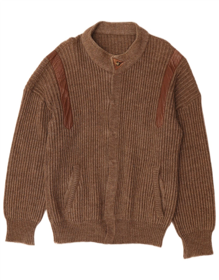 Vintage herre cardigan sweater stor brun