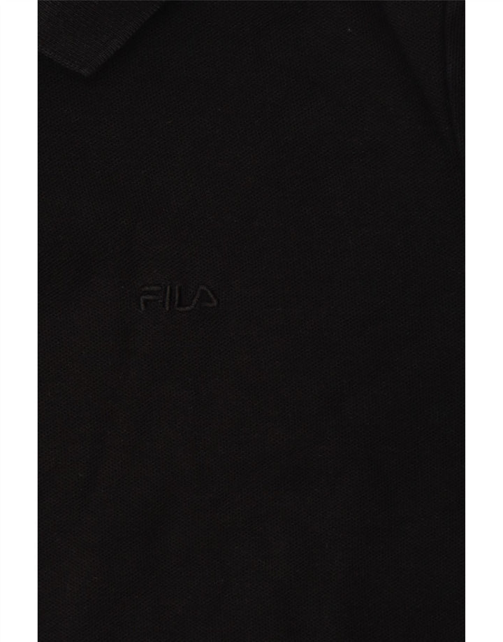 FILA Womens Polo Shirt UK 14 Medium Black Cotton Vintage Fila and Second-Hand Fila from Messina Hembry 