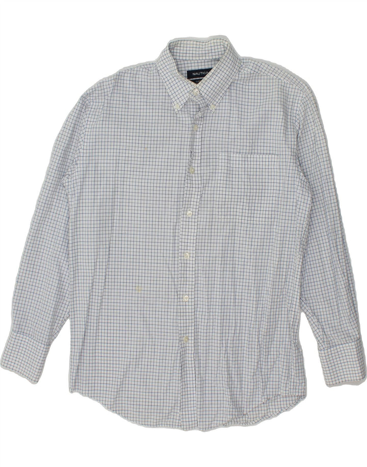 NAUTICA Mens Classic Fit Shirt Size 15  Medium White Check Vintage Nautica and Second-Hand Nautica from Messina Hembry 