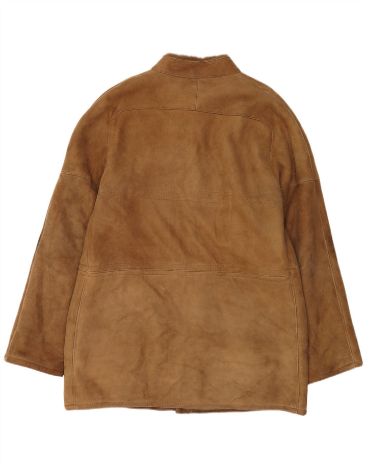 Vintage Herre Shearling Overfrakke IT 54 2XL Beige