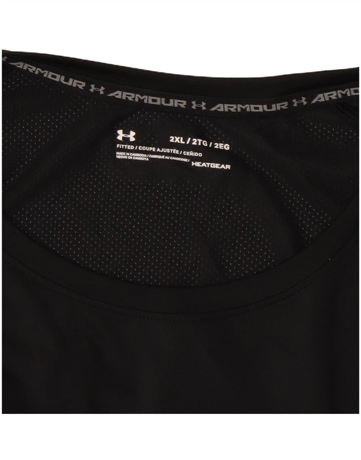 Under Armour Herre Heat Gear Top Langærmet 2XL Sort