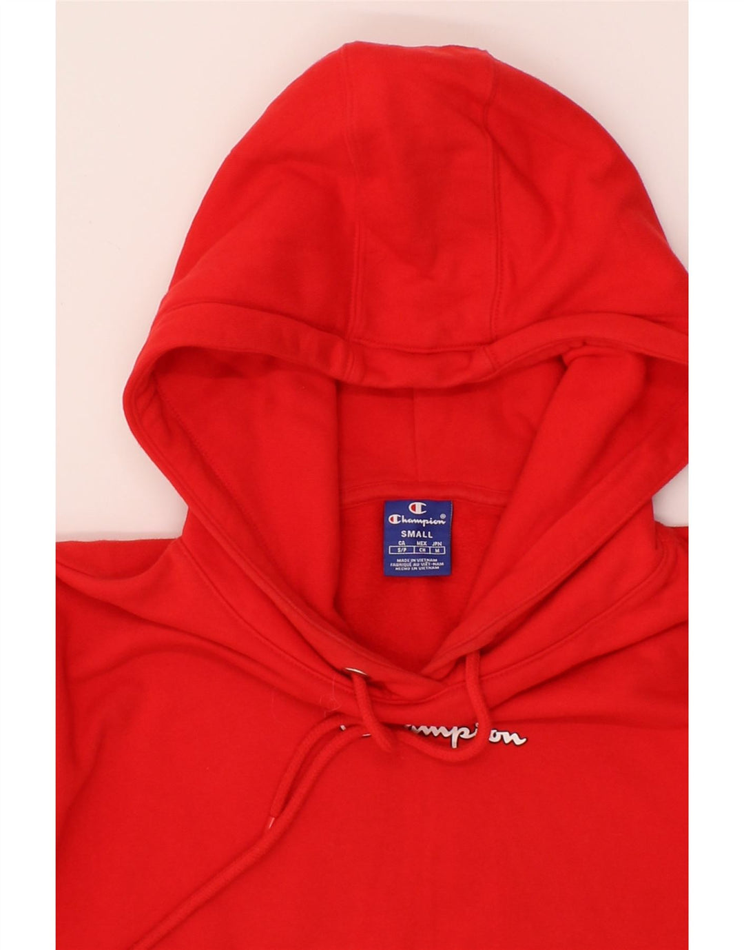 CHAMPION Womens Graphic Hoodie Jumper UK 10 Small Red Vintage Champion and Second-Hand Champion from Messina Hembry 