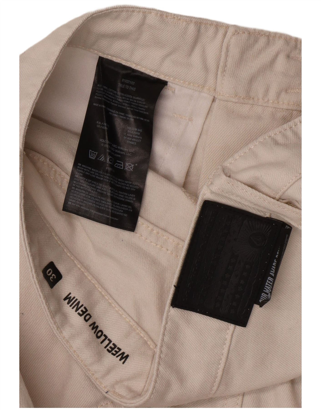 Volcom Herre Cropped Jeans W30 L25 Hvid Bomuld