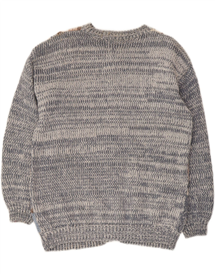PARAMOUR Cardigantrøje til kvinder One Size Blue Patchwork Ramie