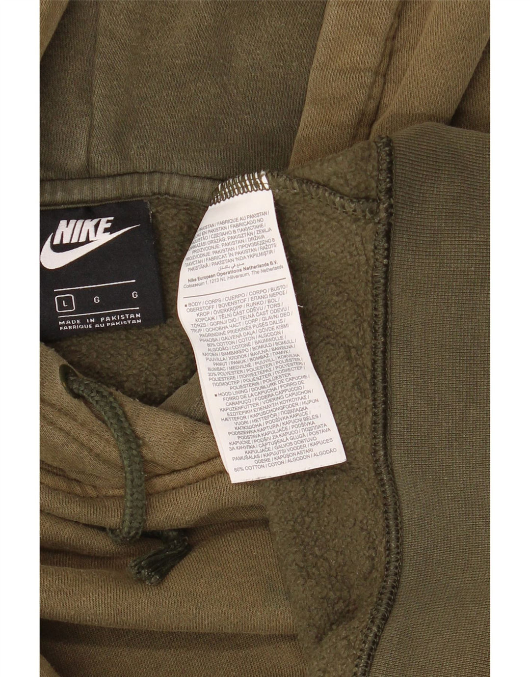 Nike Herre hættetrøje Jumper Large Khaki Bomuld