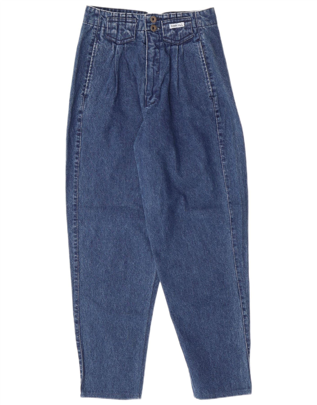VINTAGE Højtaljede koniske jeans til kvinder W24 L26 blå bomuld
