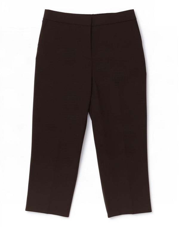Marks & Spencer Dame Straight Cropped Trousers UK 10 Small W28 L23 Black