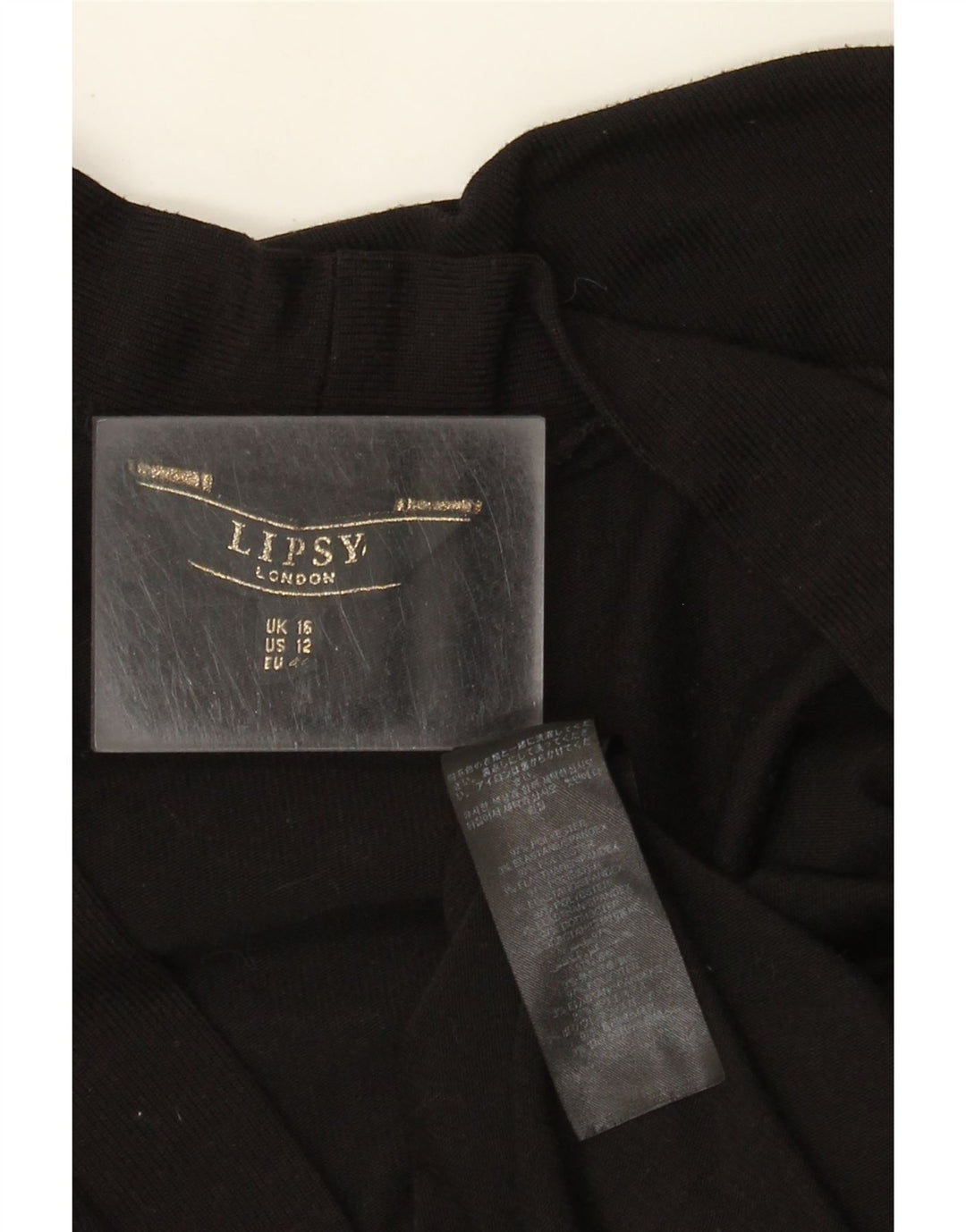 Lipsy Womens Longline Open Cardigan Sweater UK 16 Large Black Polyester