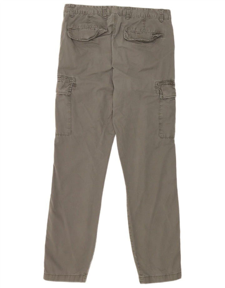 Marks & Spencer Straight Cargo bukser til mænd W34 L33 Khaki Bomuld