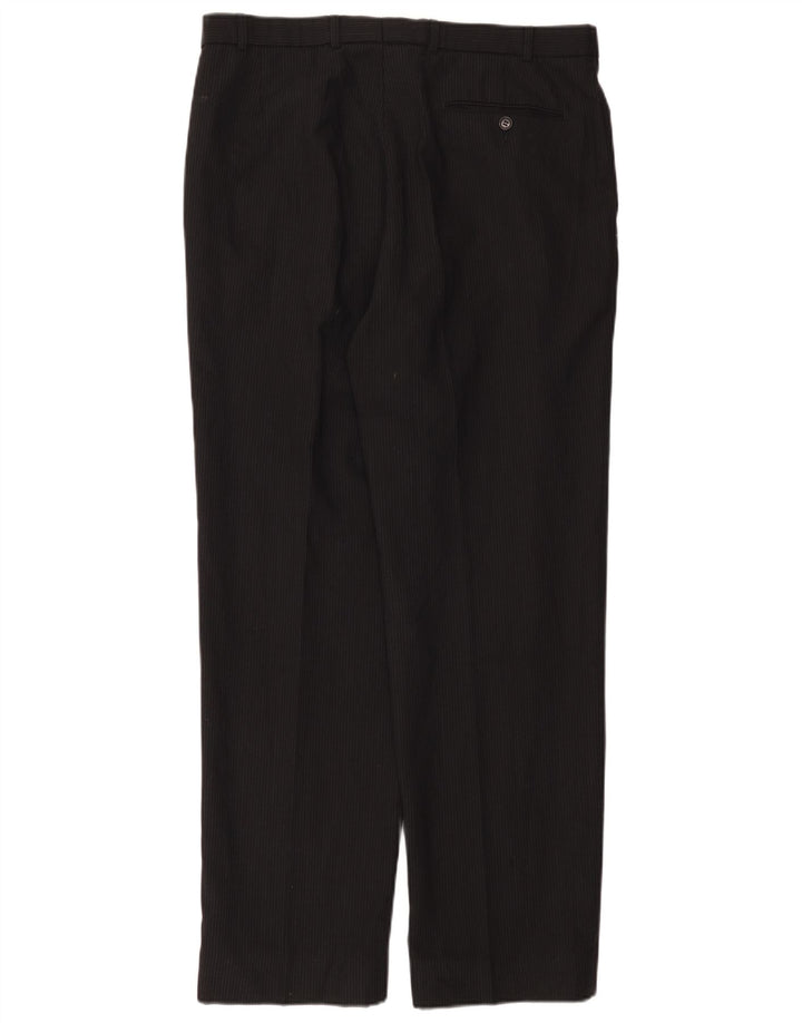 Marks & Spencer Herre Pegged Suit Bukser W36 L33 Sort nålestribet polyester