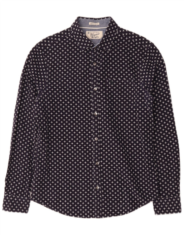 Penguin Heritage Abstrakt mønster Slim Fit skjorte Medium Navy Blue