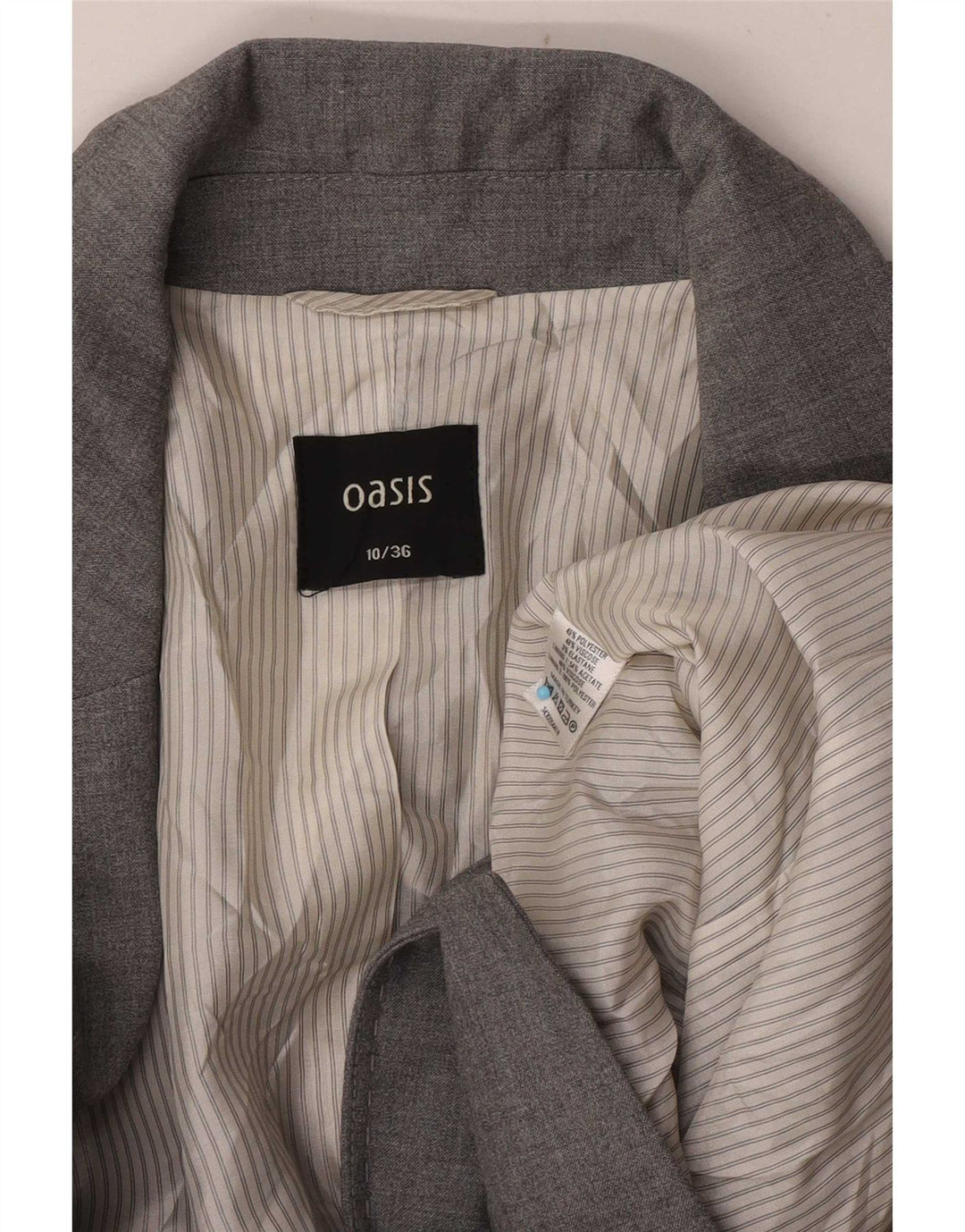 Oasis Dame 1 Knap Blazer Jacket UK 10 Small Grå Polyester