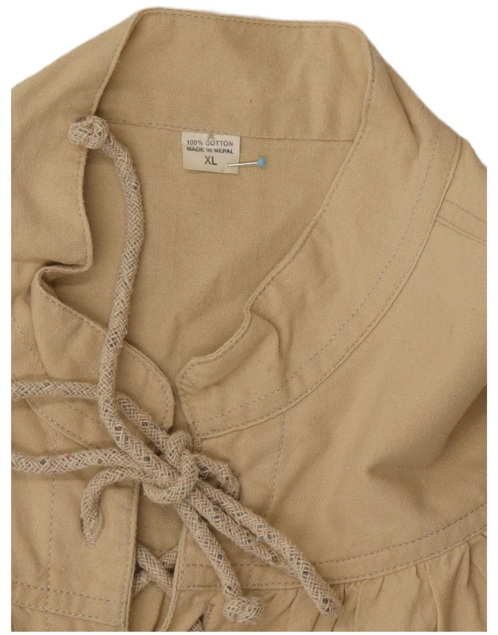 VINTAGE Herre Pullover XL Grøn Bomuld Bohemian