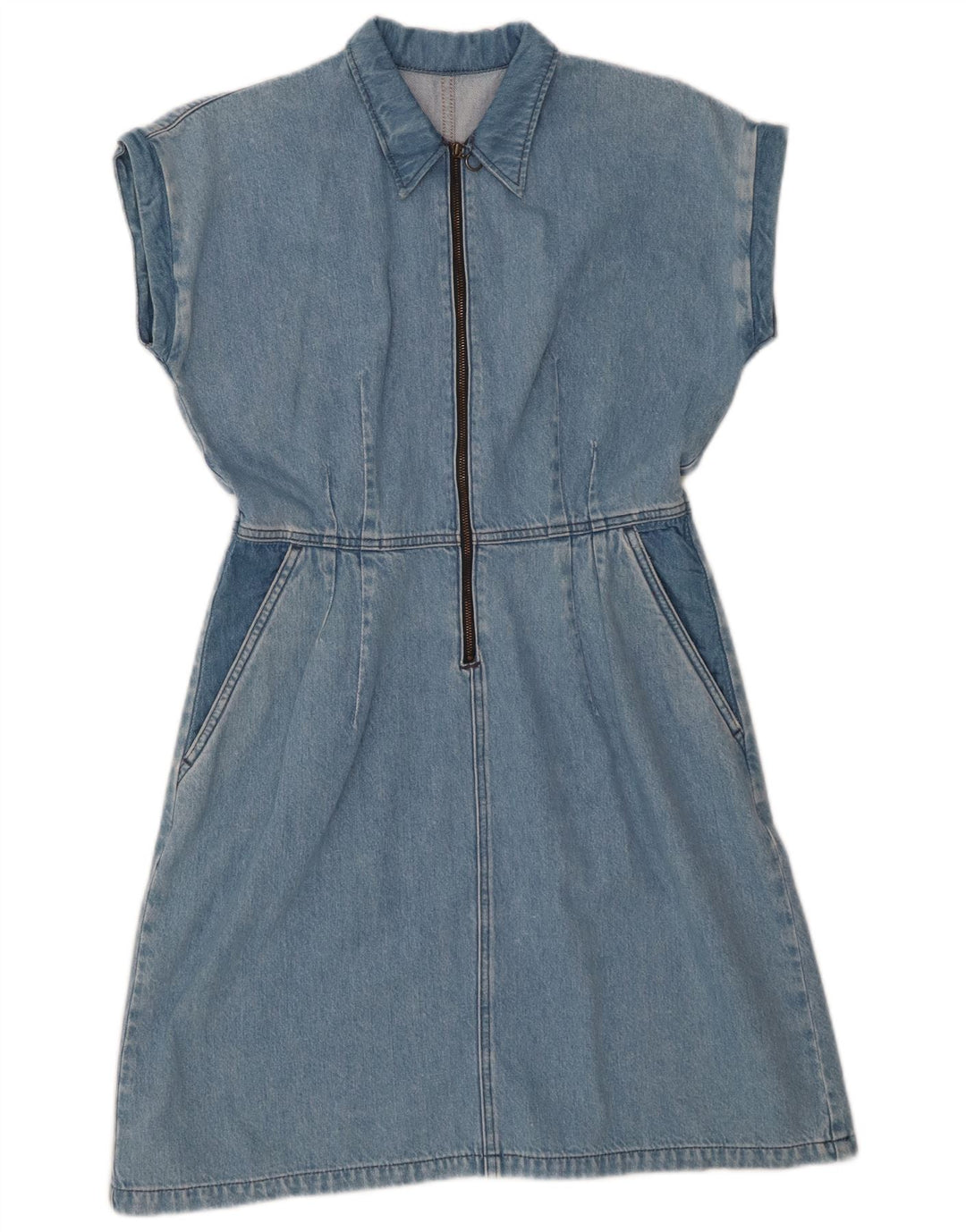 MUSTANG Womens Oversized Denim A-Line Dress EU 36 Small Blue Cotton