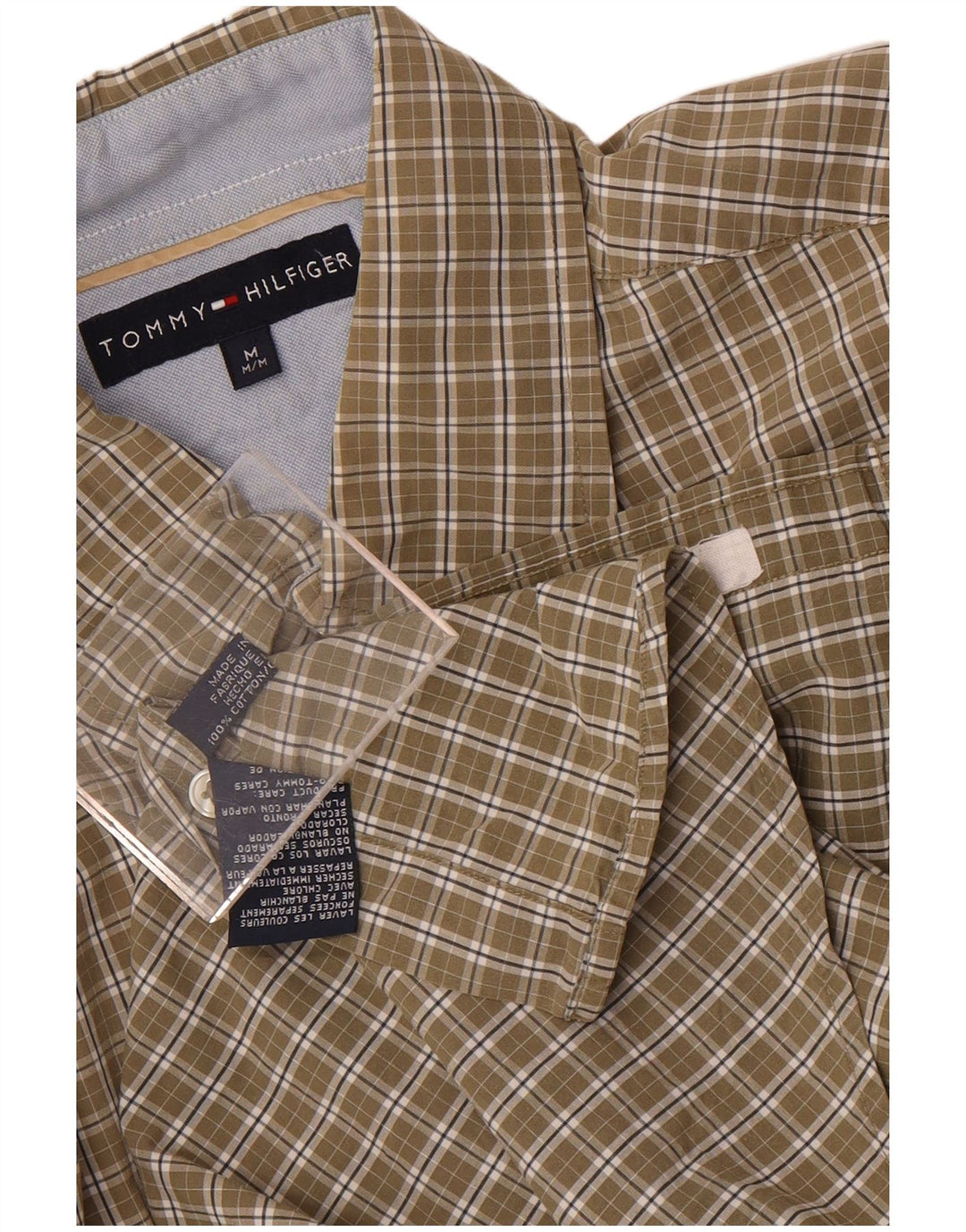 Tommy Hilfiger Herreskjorte Medium Khaki Ternet Bomuld