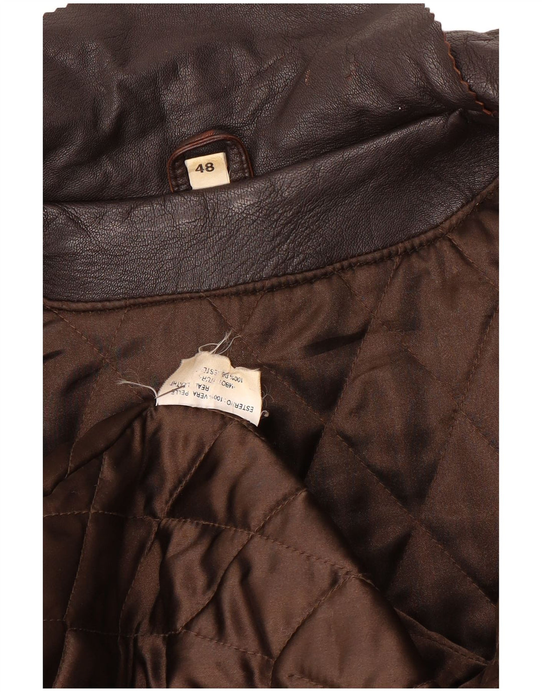 Vintage læderjakke til mænd IT 48 Medium brunt læder