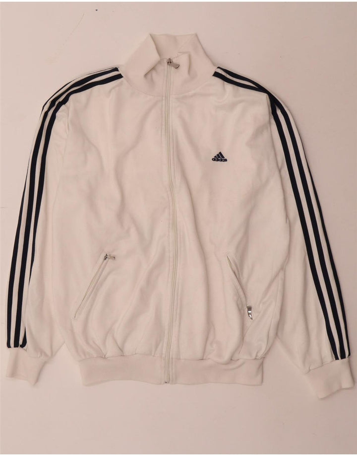 Adidas Herre Regular Fit træningsdragt Topjakke UK 36/38 Lille hvid polyester