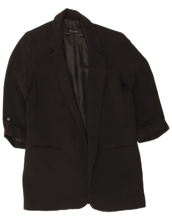 Zara Dame 3/4 ærmet åben blazerjakke UK 6 XS Sort