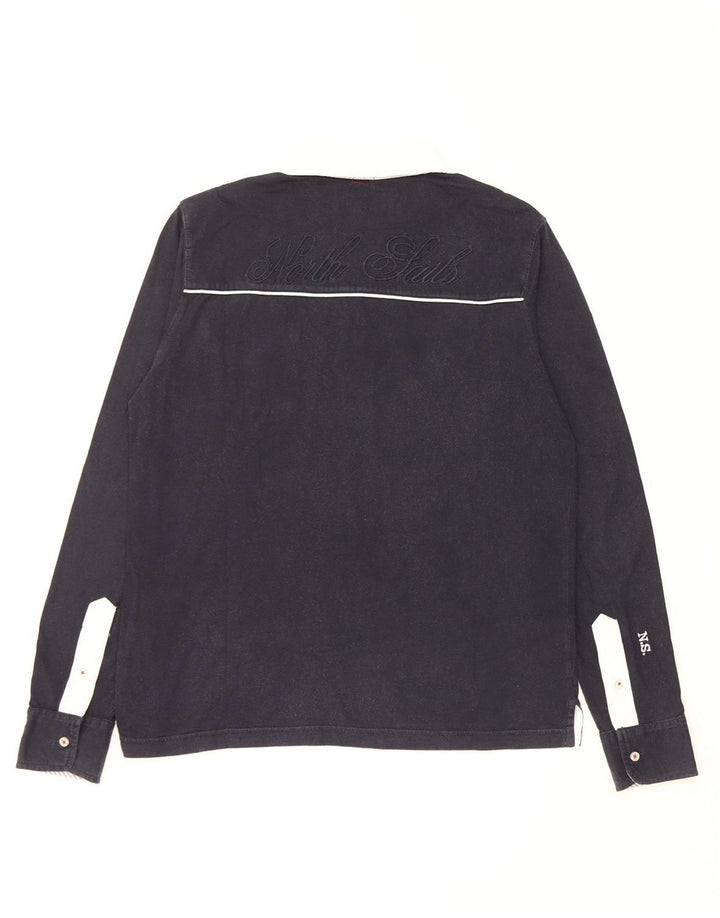 North Sails Herre Grafisk Rugby Polo Shirt Medium Navy Blue Colourblock