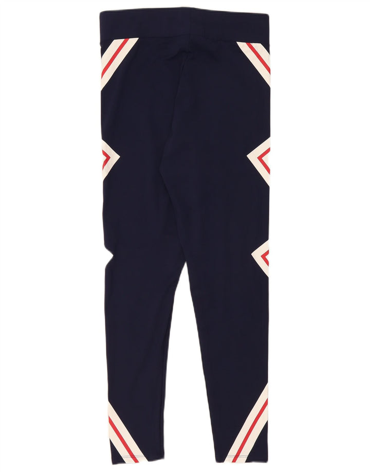 Fila Kvinders Grafiske Leggings UK 14 Large Navy Blue Geometrisk Polyester