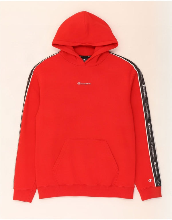 Champion Herre grafisk hættetrøje Jumper Medium Rød Colourblock Bomuld