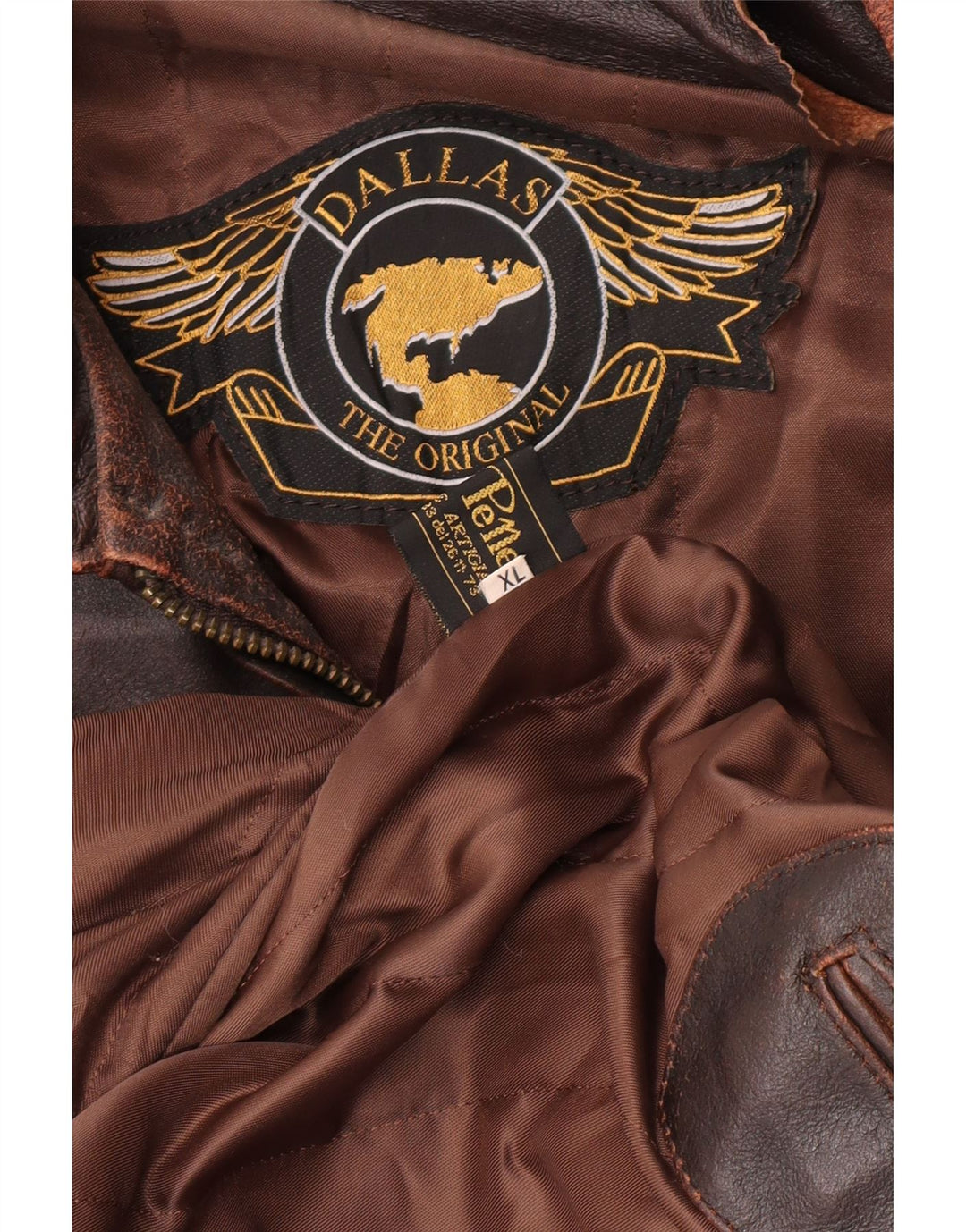 Dallas Herre Læderjakke UK 42 XL Brun Læder
