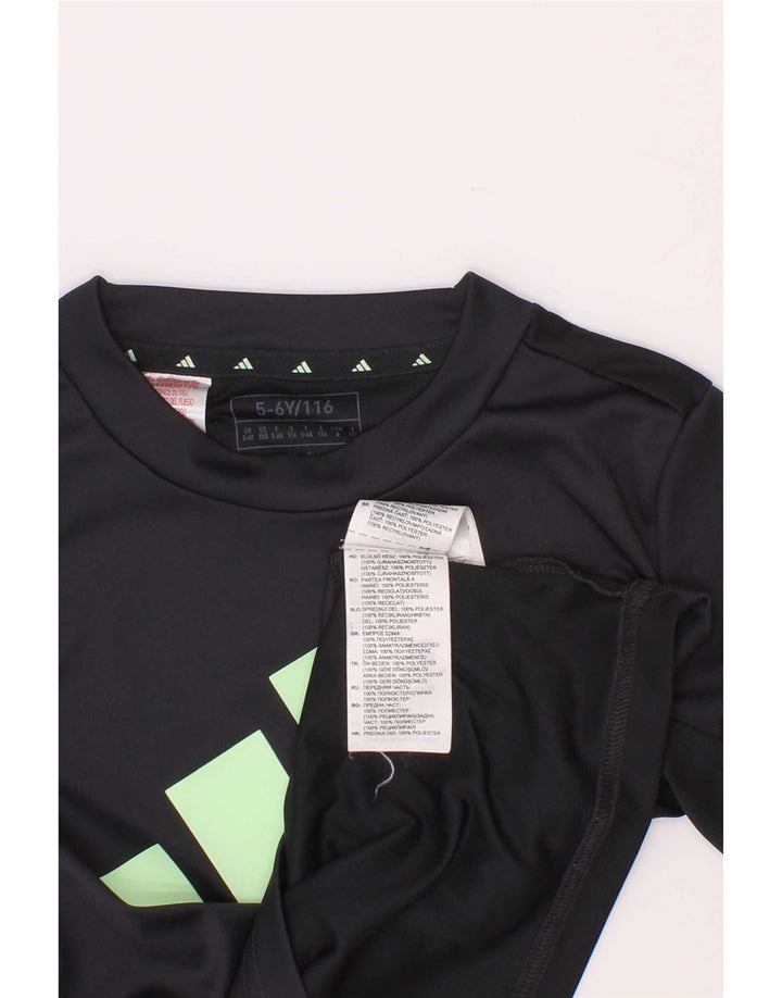 Adidas Boys Aeroready Graphic T-Shirt Top 5-6 Years Grå Polyester