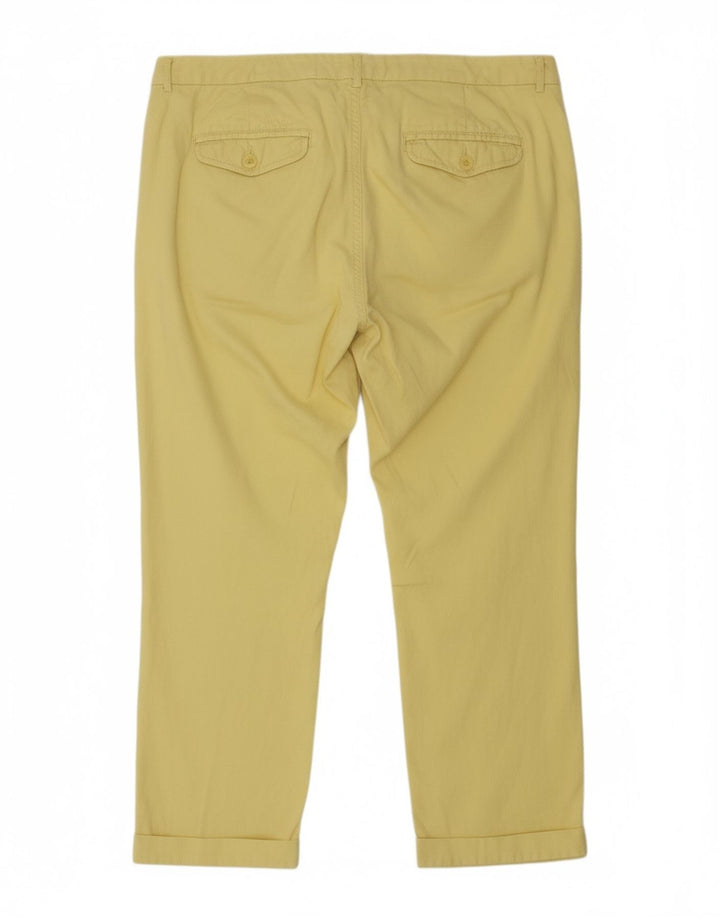BENETTON Womens Straight Cropped Trousers W34 L24 Yellow