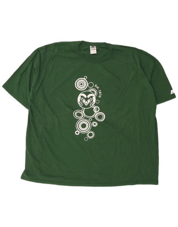 RUSSELL ATHLETIC Herre grafisk T-shirt Top 3XL Grøn