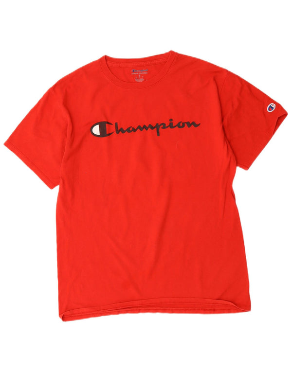 Champion Herre grafisk T-shirt Top Medium Rød Bomuld