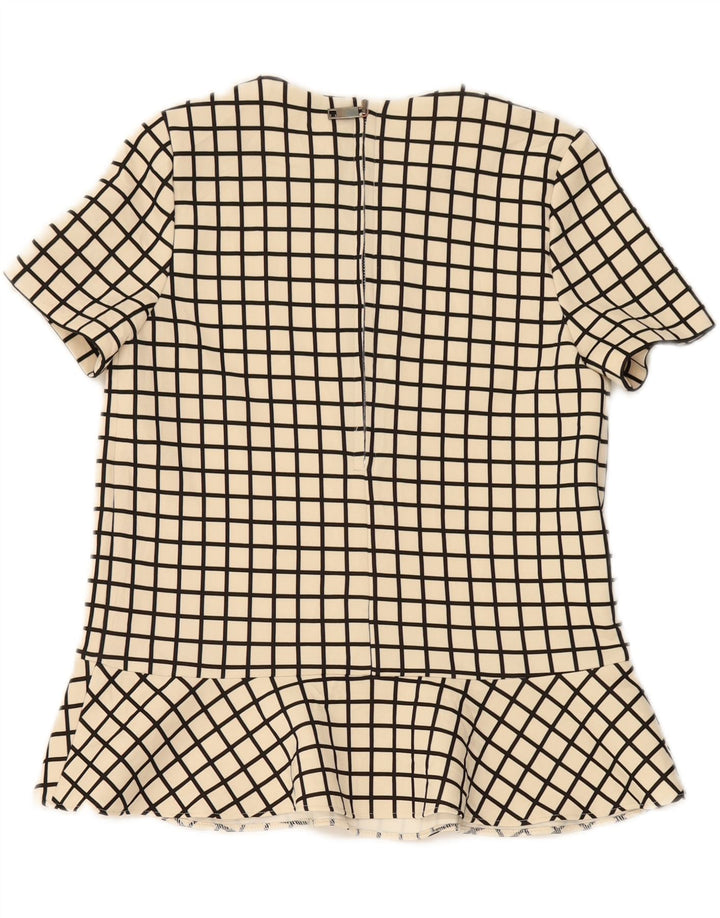 ZARA Womens Blouse Top UK 12 Medium White Check