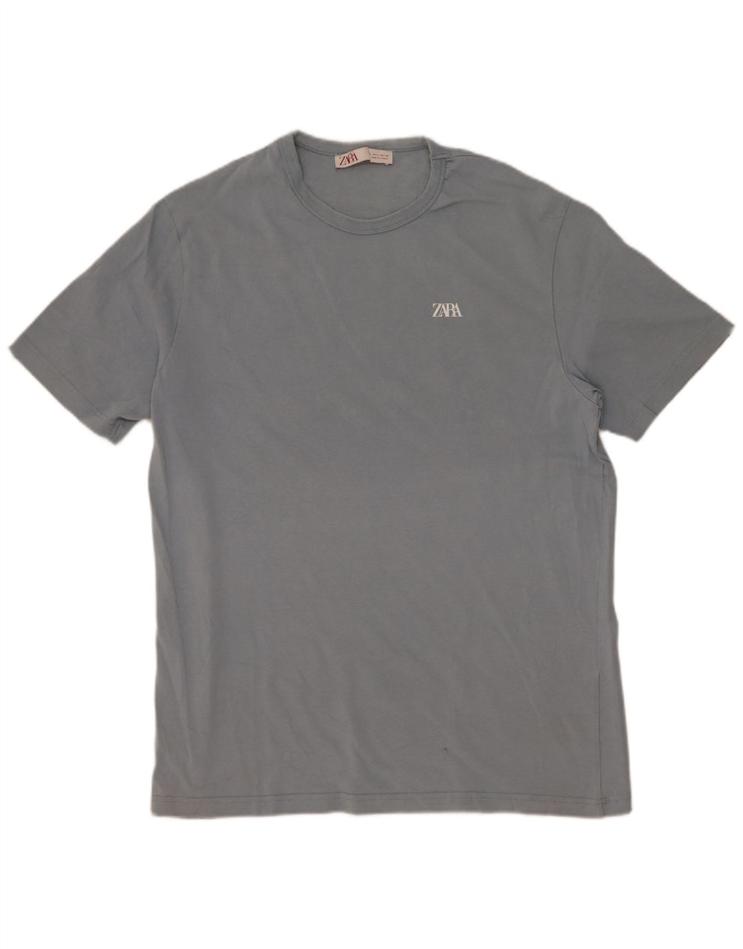Zara Herre T-Shirt Top Stor Blå