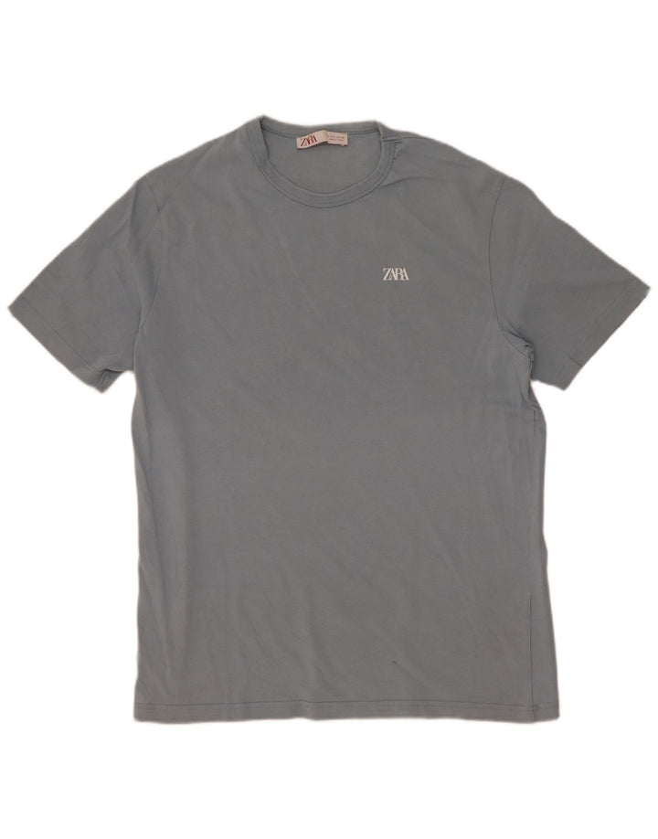 Zara Herre T-Shirt Top Stor Blå