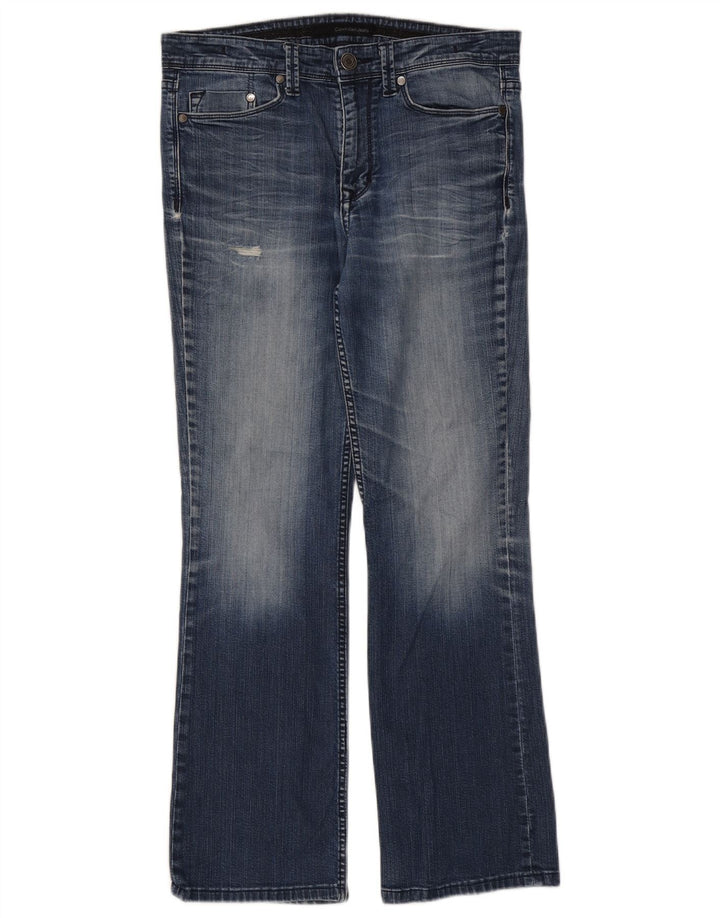 Calvin Klein Dame Distressed Bootcut Jeans W33 L29 Blå Bomuld