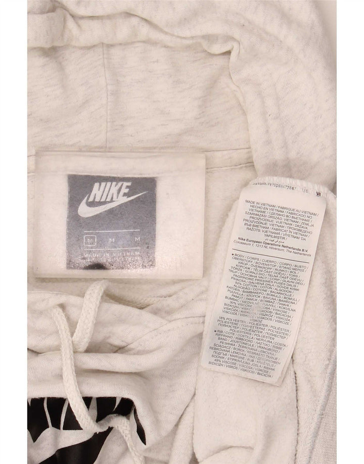 Nike Dame Grafisk Oversized Hoodie Jumper UK 14 Medium Grey Bomuld