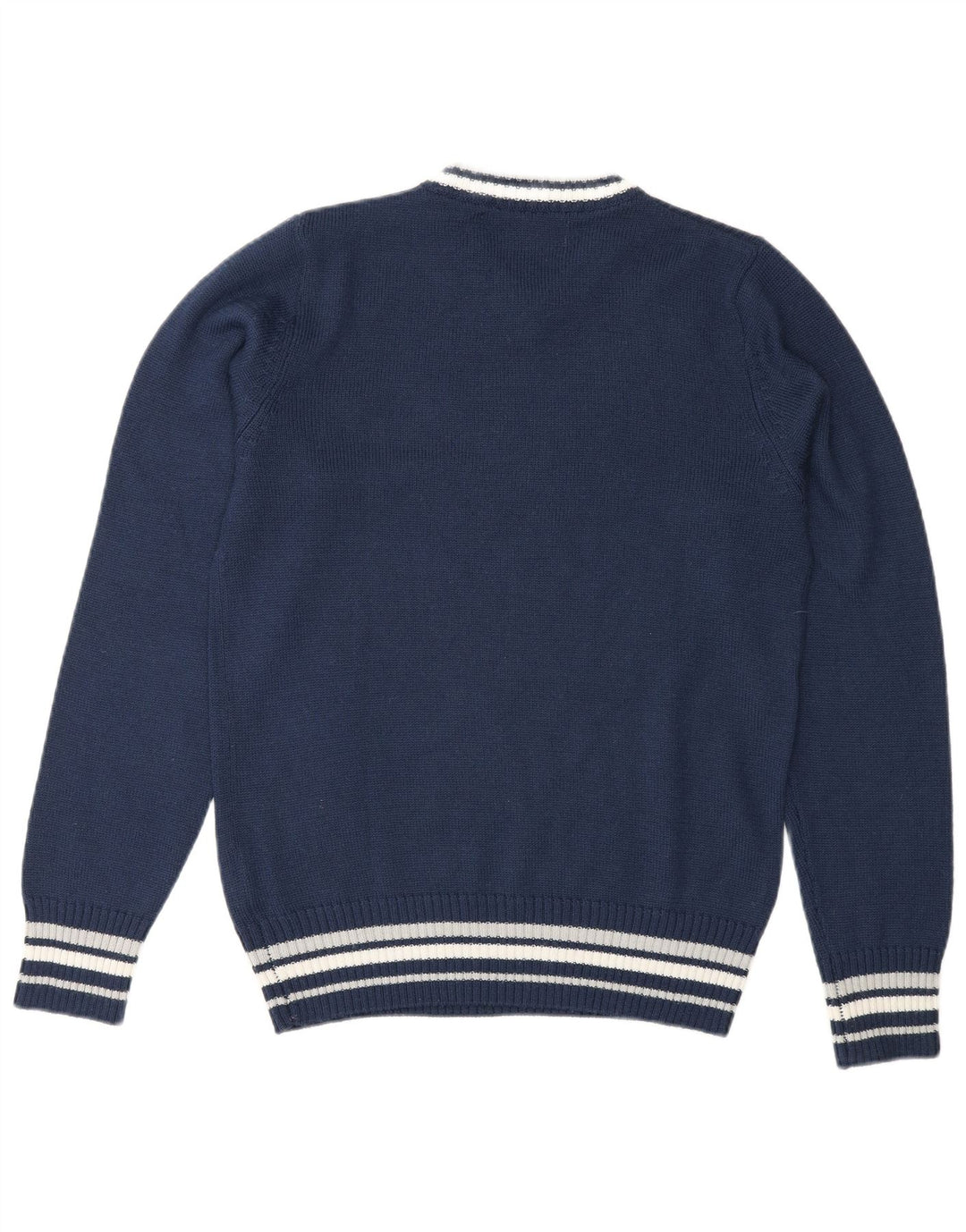 Kappa Herre V-hals sweater lille marineblå stribet akryl