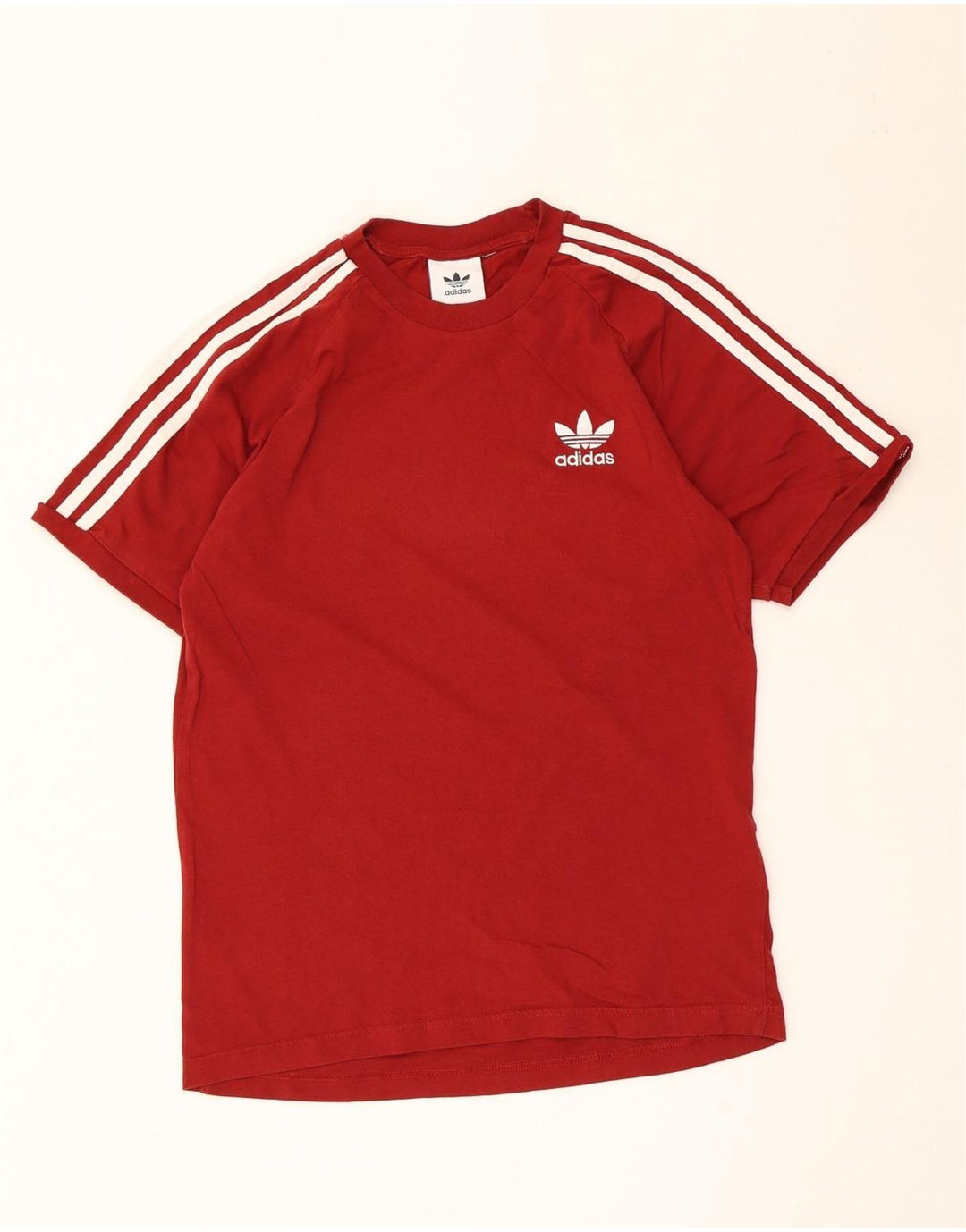 Adidas Herre T-Shirt Top Lille Rød Bomuld