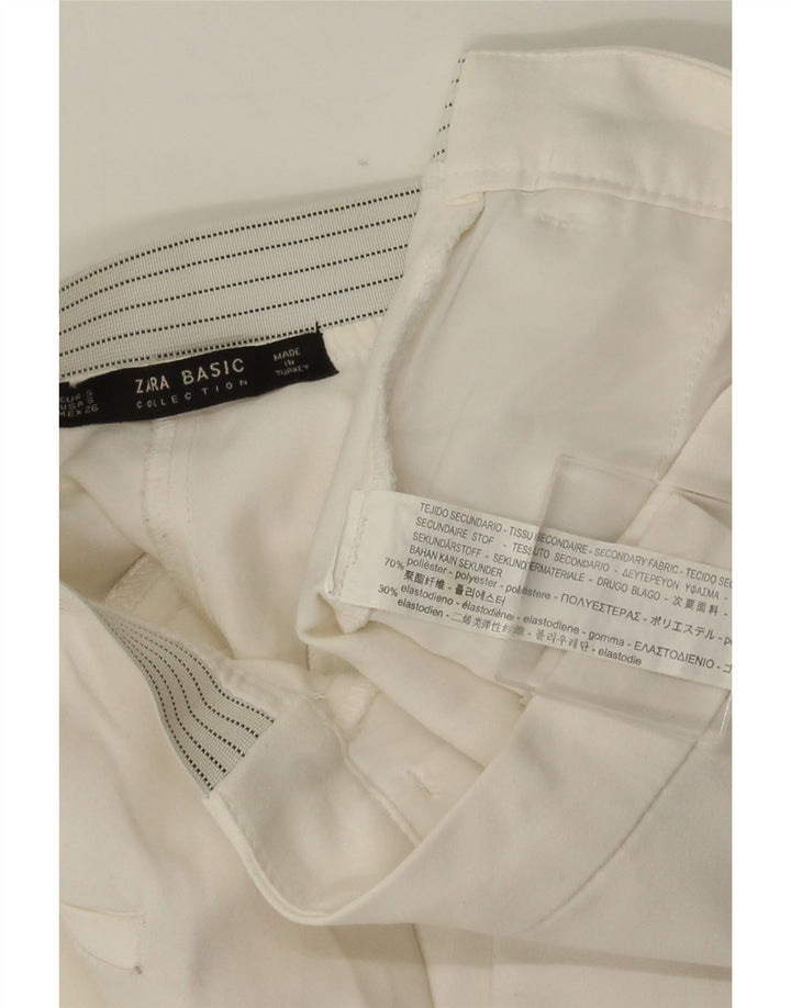 ZARA Slim Chino-bukser til kvinder Small W26 L28 Hvid polyester