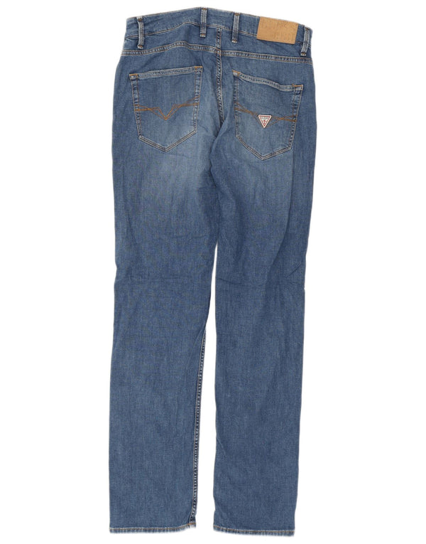 GUESS Straight Jeans til kvinder W30 L31 Blå Bomuld
