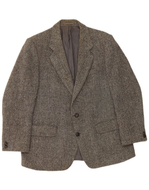 Centaur Herre Harris Tweed Blazer Jacket UK 38 Medium Grey Herringbone