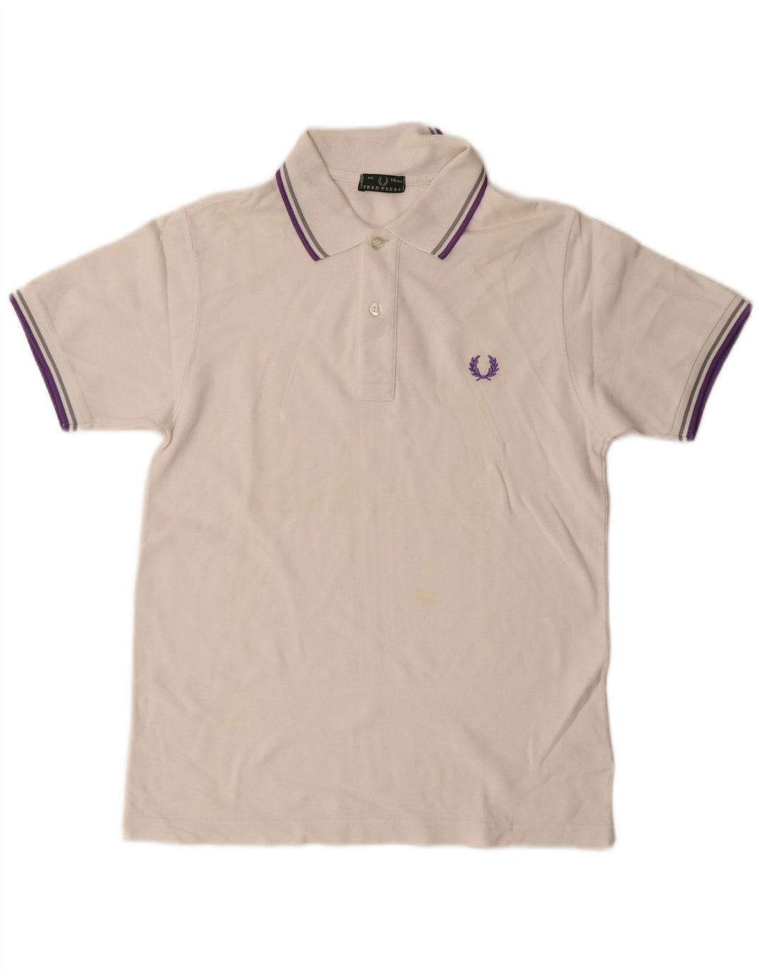 Fred Perry Boys Polo Shirt 13-14 Years Off White Bomuld