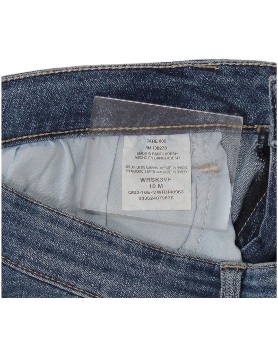Wrangler Dame Slim Jeans US 10 Large W30 L29 Blå Bomuld