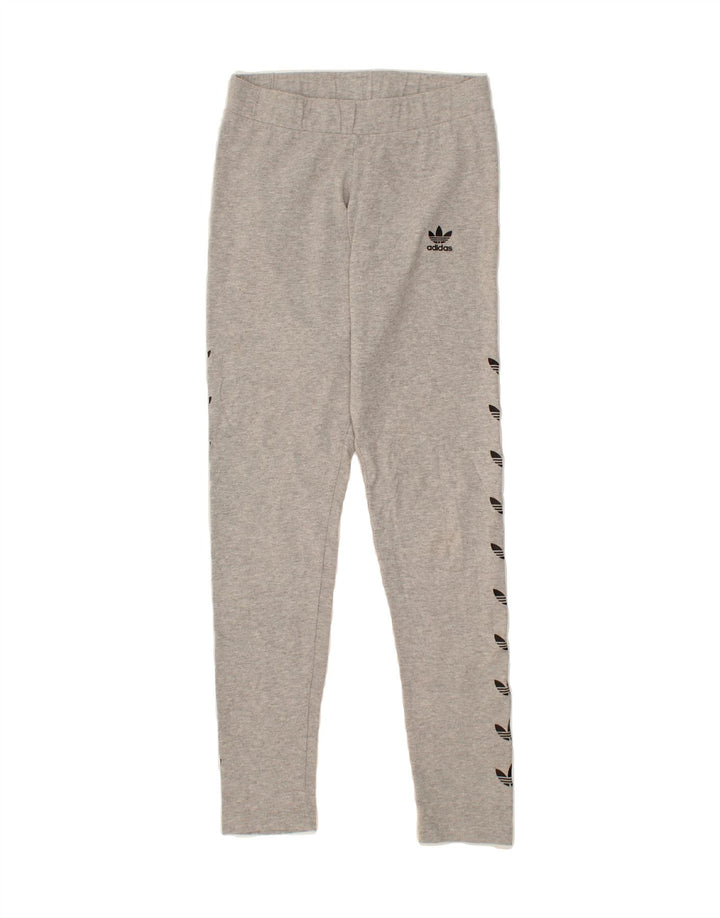 ADIDAS Womens Graphic Leggings UK 10 Small  Grey Vintage Adidas and Second-Hand Adidas from Messina Hembry 