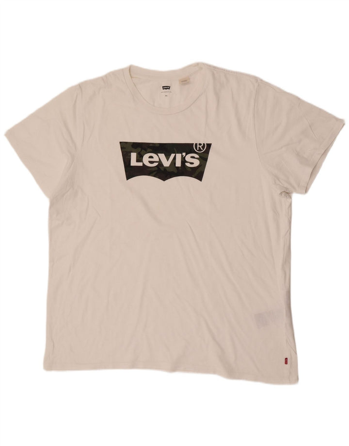 Levi's Herre grafisk T-shirt top 2XL hvid bomuld