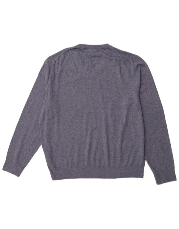 NAUTICA Herre Navtech V-hals sweater Stor blå bomuld